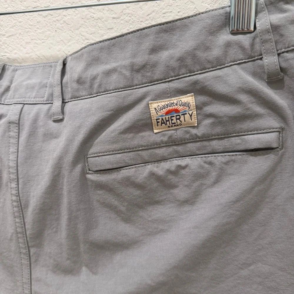 Faherty All Day Shorts Mens 36 Grey Hybrid Stretch Recycled Blend Casual Pockets